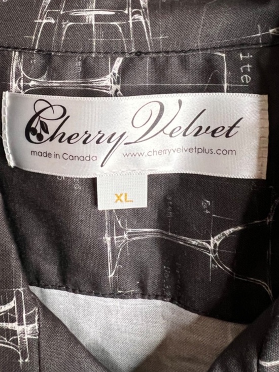 Cherry Velvet Cocktail Hour Charlie Shirt Rockabilly Retro Men's Button Up Shirt - Picture 3 of 9